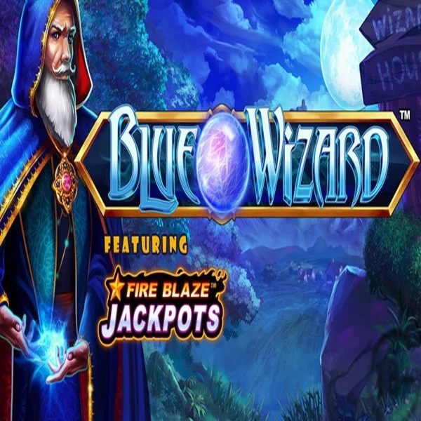 Blue Wizard Fire Blaze Jackpots by Rarestone Gaming, showcased at winbig21casinos.es – game logo
